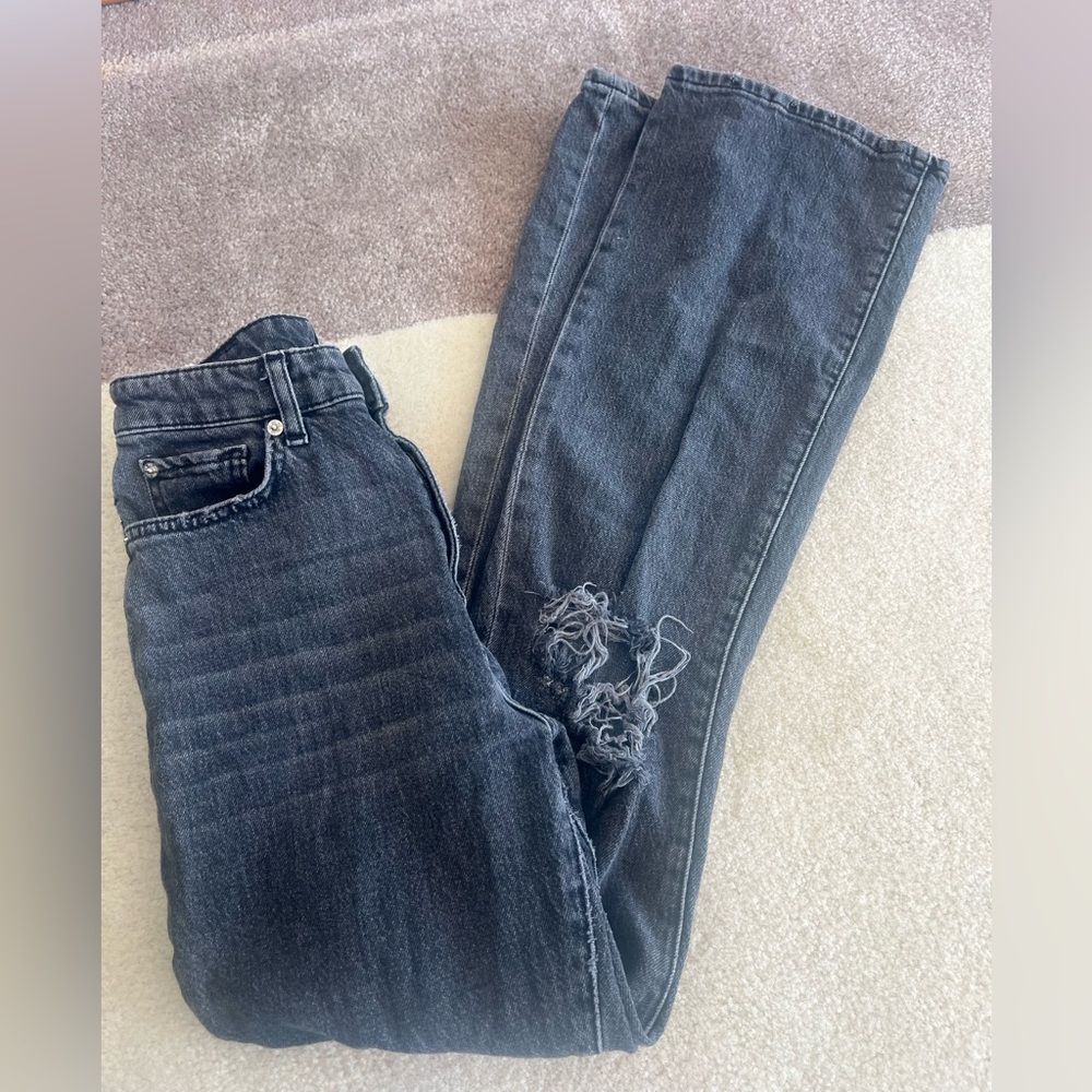 BDG Black Distressed Flare Jeans
